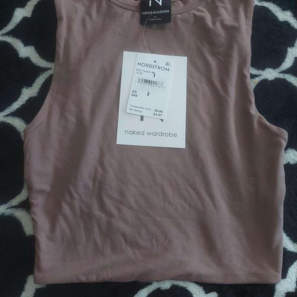 Nwt‎ naked wardrobe cropped tank xs brown
